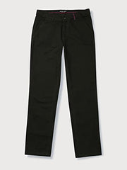 Gini & Jony Boys Black Solid Cotton Fixed Waist Trouser 8-9 Years