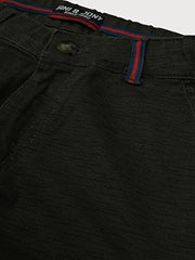 Gini & Jony Boys Black Solid Cotton Fixed Waist Trouser 8-9 Years