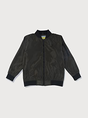 Gini & Jony Boys Green Solid Taffeta Full Sleeves Heavy Winter Jacket 9-10 Years