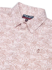 Gini & Jony Boys Pink Printed Cotton Half Sleeves Shirt 9-10 Years