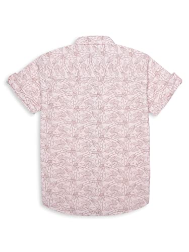 Gini & Jony Boys Pink Printed Cotton Half Sleeves Shirt 9-10 Years