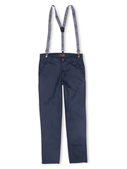 Gini & Jony Boys Blue Solid Cotton Elasticated Trouser 7-8 Years