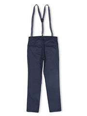 Gini & Jony Boys Blue Solid Cotton Elasticated Trouser 7-8 Years
