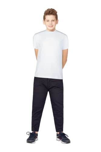 Gini & Jony Boys Black Solid Cotton Elasticated Trouser 9-10 Years