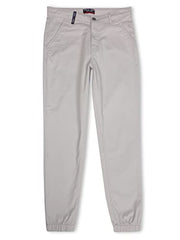 Gini & Jony Boys Grey Solid Cotton Fixed Waist Trouser 6-7 Years