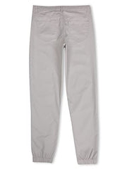 Gini & Jony Boys Grey Solid Cotton Fixed Waist Trouser 6-7 Years