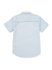 Gini & Jony Boys Blue Solid Cotton Half Sleeves Shirt 4-5 Years