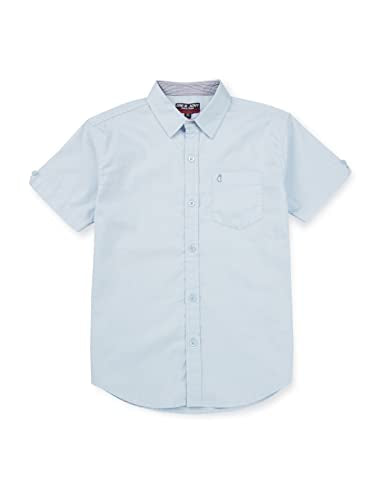 Gini & Jony Boys Blue Solid Cotton Half Sleeves Shirt 4-5 Years