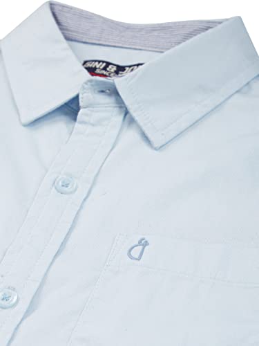 Gini & Jony Boys Blue Solid Cotton Half Sleeves Shirt 4-5 Years
