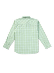 Gini & Jony Boys Green Checks Cotton Full Sleeves Shirt 4-5 Years