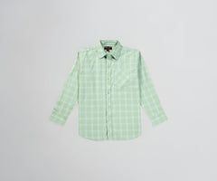 Gini & Jony Boys Green Checks Cotton Full Sleeves Shirt 4-5 Years