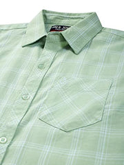 Gini & Jony Boys Green Checks Cotton Full Sleeves Shirt 4-5 Years