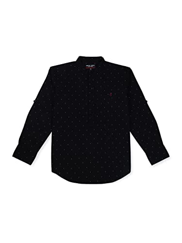 Gini & Jony Boys Black Solid Cotton Full Sleeves Shirt 11-12 Years