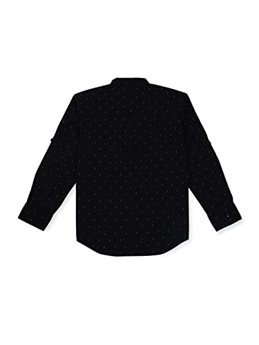 Gini & Jony Boys Black Solid Cotton Full Sleeves Shirt 11-12 Years