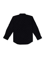 Gini & Jony Boys Black Solid Cotton Full Sleeves Shirt 11-12 Years