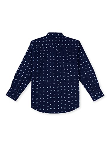 Gini & Jony Boys Blue Printed Cotton Full Sleeves Shirt 3-4 Years