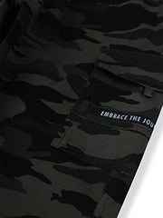 Gini & Jony Boys Black Printed Cotton Elasticated Trouser 8-9 Years