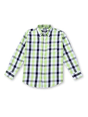 PALM TREE Boys Green Checks Cotton Full Sleeves Shirt 5-6 Years