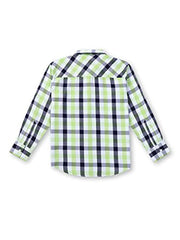 PALM TREE Boys Green Checks Cotton Full Sleeves Shirt 5-6 Years