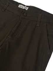 PALM TREE Boys Black Solid Cotton Denim Fixed Waist Trouser 7-8 Years