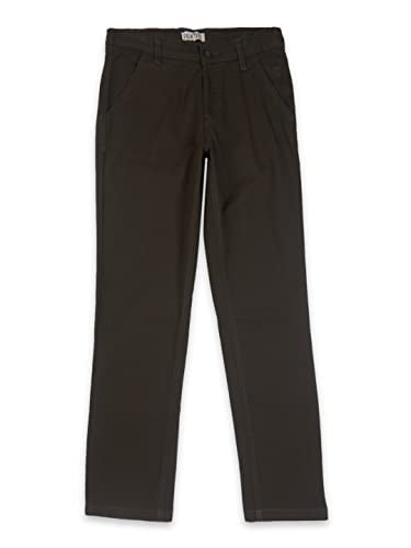 PALM TREE Boys Black Solid Cotton Denim Fixed Waist Trouser 7-8 Years