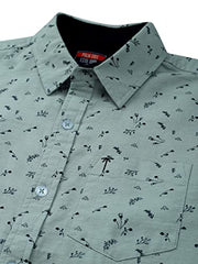 PALM TREE Boys Grey Printed Cotton Full Sleeves Shirt 4-5 Years