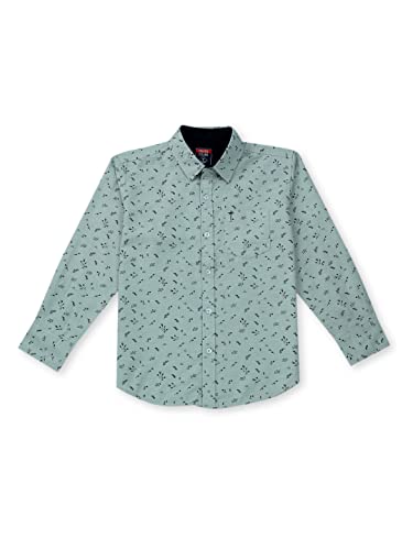 PALM TREE Boys Grey Printed Cotton Full Sleeves Shirt 4-5 Years