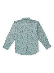 PALM TREE Boys Grey Printed Cotton Full Sleeves Shirt 4-5 Years