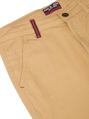 Gini and Jony Boys Beige Solid Woven Fixed Waist Trouser 6-7 Years