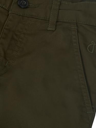 Gini and Jony Boys Olive Solid Cotton Fixed Waist Trouser 9-10 Years
