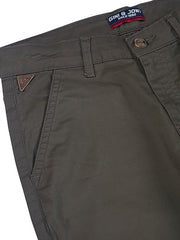 Gini and Jony Boys Olive Solid Cotton Fixed Waist Trouser 9-10 Years