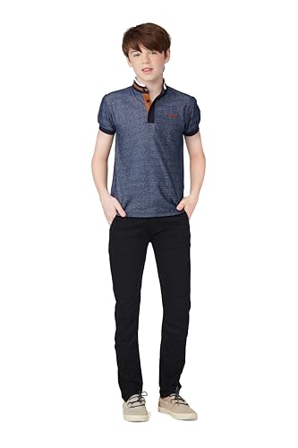 Gini and Jony Boys Black Solid Woven Fixed Waist Trouser 4-5 Years