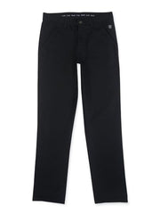 Gini and Jony Boys Black Solid Cotton Fixed Waist Trouser 4-5 Years