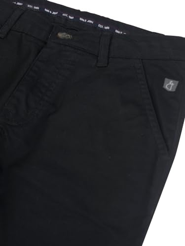 Gini and Jony Boys Black Solid Cotton Fixed Waist Trouser 4-5 Years