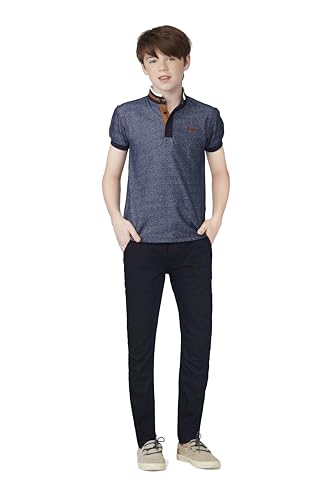 Gini and Jony Boys Black Solid Cotton Fixed Waist Trouser 4-5 Years