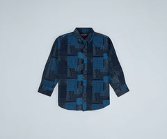 Gini and Jony Boys Navy Blue Patch Print Woven Full Sleeves Shirt 3-4 Years