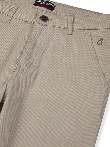 Gini and Jony Boys Khaki Solid Cotton Fixed Waist Trouser 6-7 Years - Goyalsons ShopMax