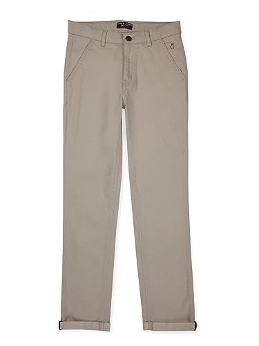 Gini and Jony Boys Khaki Solid Cotton Fixed Waist Trouser 6-7 Years - Goyalsons ShopMax