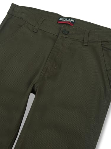 Gini & Jony Boys Grey Solid Textured Cotton Fixed Waist Trouser 5-6 Years (8905682316703)