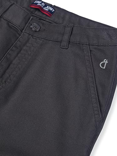 Gini & Jony Boys Grey Solid Textured Cotton Fixed Waist Trouser 5-6 Years (8905682316703)