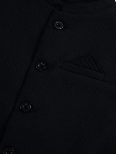 Gini and Jony Boys Black Solid Cotton Sleeveless Modi Jacket 4-5 Years