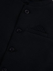 Gini and Jony Boys Black Solid Cotton Sleeveless Modi Jacket 4-5 Years