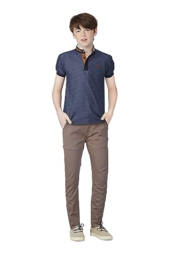 Gini and Jony Boys Khaki Solid Textured Cotton Fixed Waist Trouser 5-6 Years - Goyalsons ShopMax