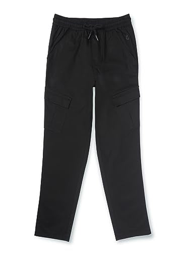 Gini and Jony Boys Black Solid Woven Fixed Waist Trouser 11-12 Years