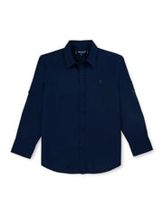 Gini and Jony Boys Navy Blue Solid Cotton Full Sleeves Shirt 15-16 Years