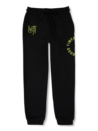 Gini and Jony Boys Black Solid Cotton Elasticated Track Pant 5-6 Years