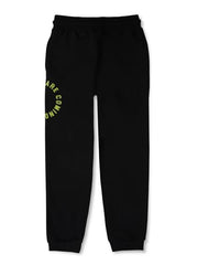 Gini and Jony Boys Black Solid Cotton Elasticated Track Pant 5-6 Years