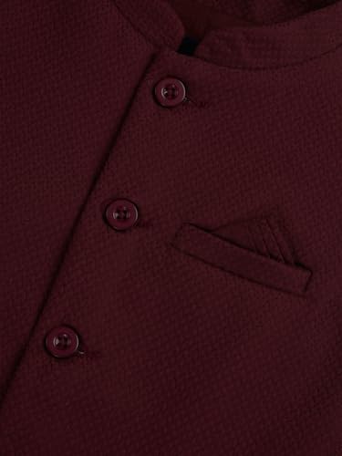 Gini and Jony boys maroon sleeveless cotton Modi jacket for 3-4 years, winterwear with a solid color and casual style.