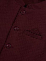 Gini and Jony boys maroon sleeveless cotton Modi jacket for 3-4 years, winterwear with a solid color and casual style.