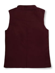 Gini & Jony boys maroon sleeveless cotton Modi jacket for 3-4 years, winterwear with a solid design and comfortable fit.
